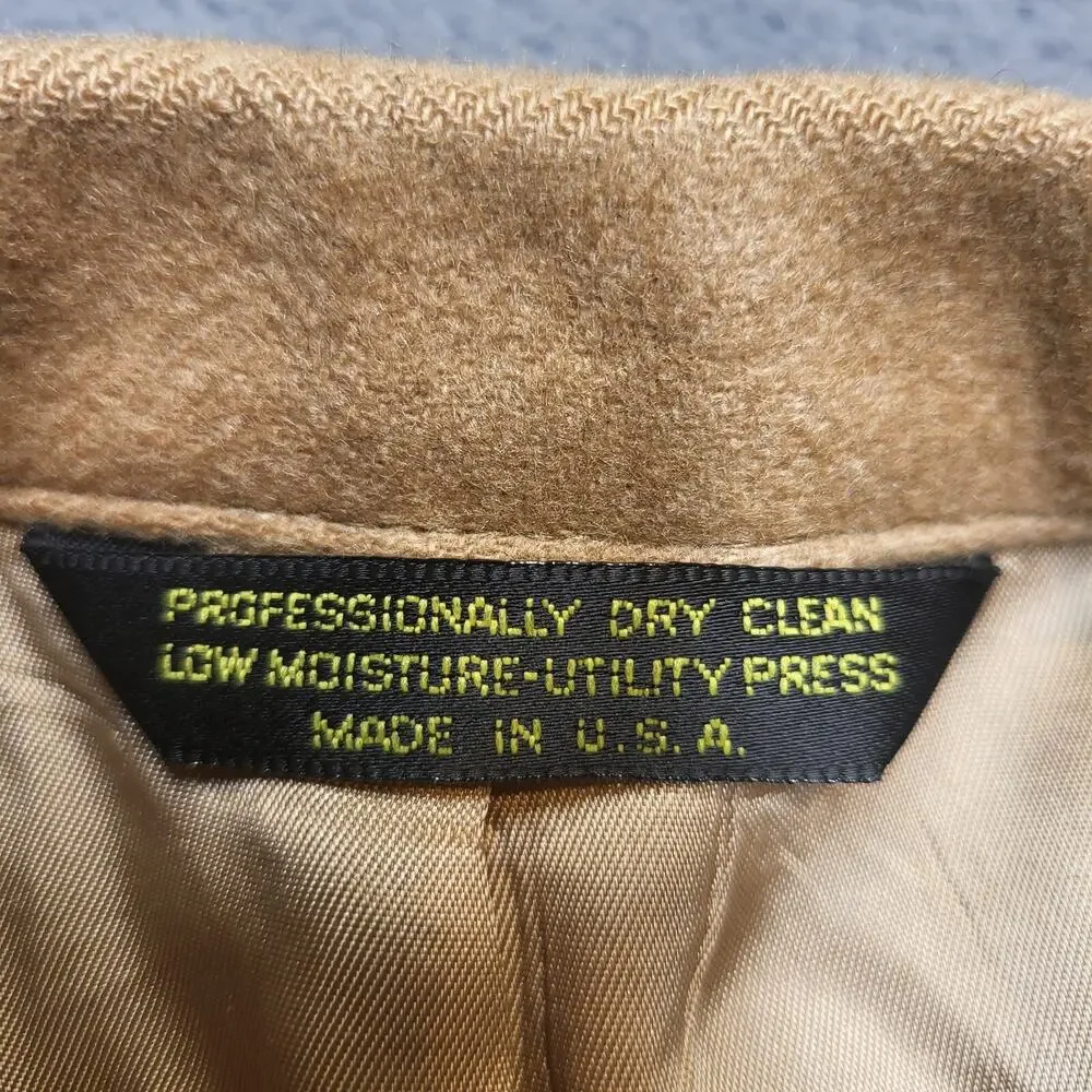 Camel Hair Blazer American Trend Estate Mens 40? Brown 2 Button Coat Made In USA